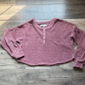 Hollister Mauve Cropped Crew Neck Sweater